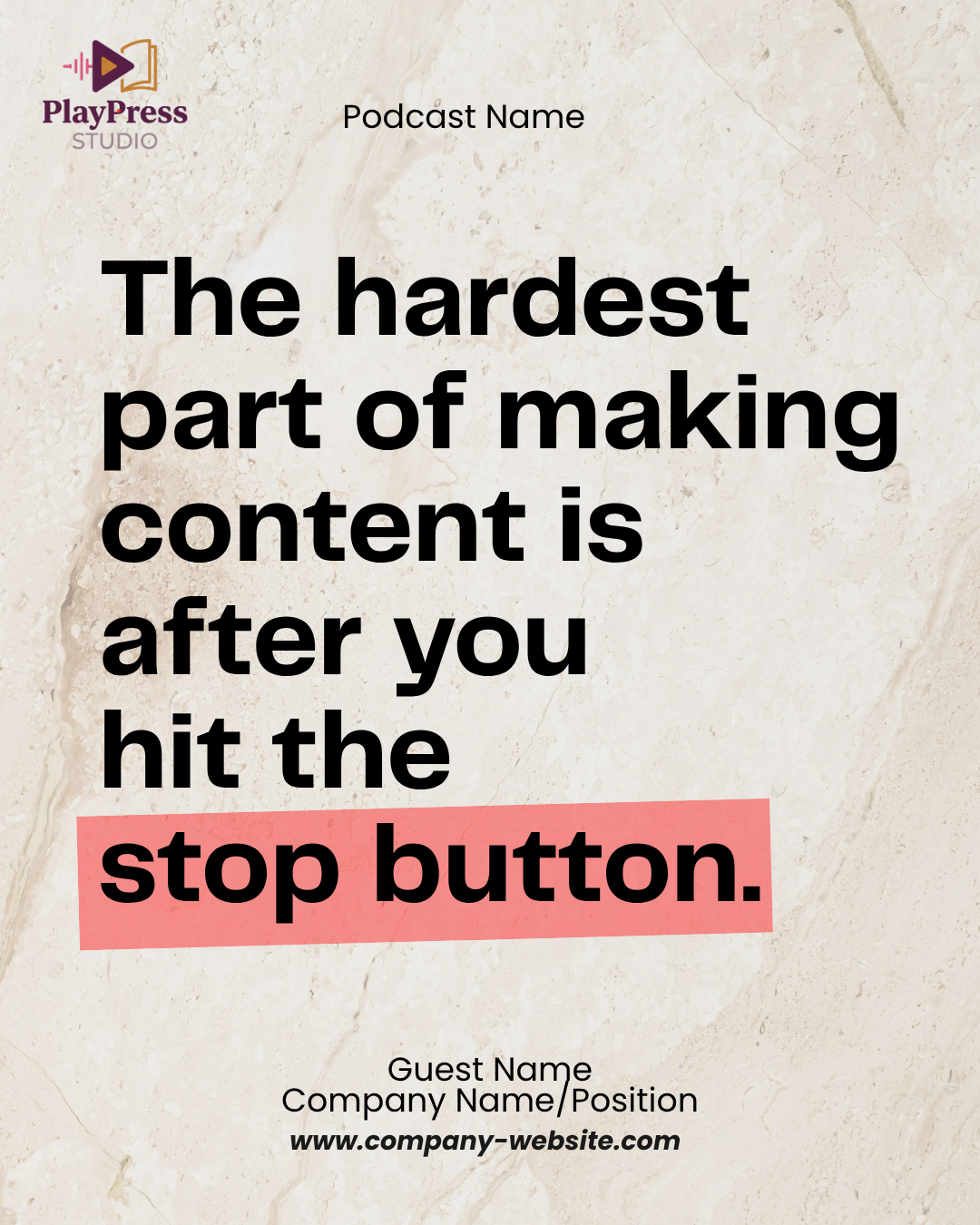 Podcast quote graphic without guest photo